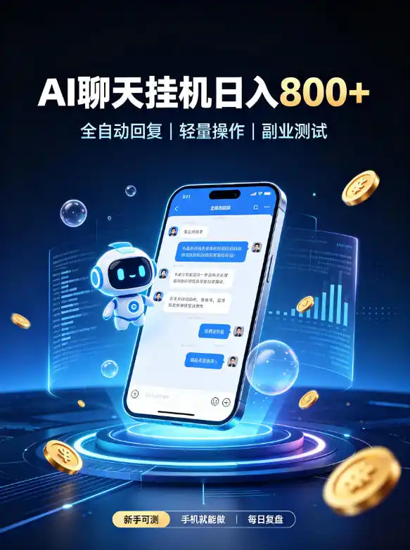 AI聊天挂G项目，日入800➕，全自动操作，适用个人副业，支持工作室矩阵操作【揭秘】-科技美南博客