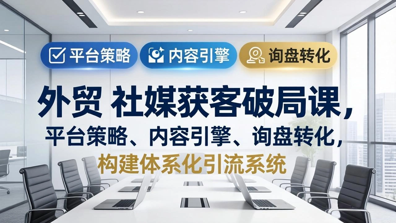 外贸 社媒获客破局课，平台策略、内容引擎、询盘转化，构建体系化引流系统(更新26年3月-科技美南博客