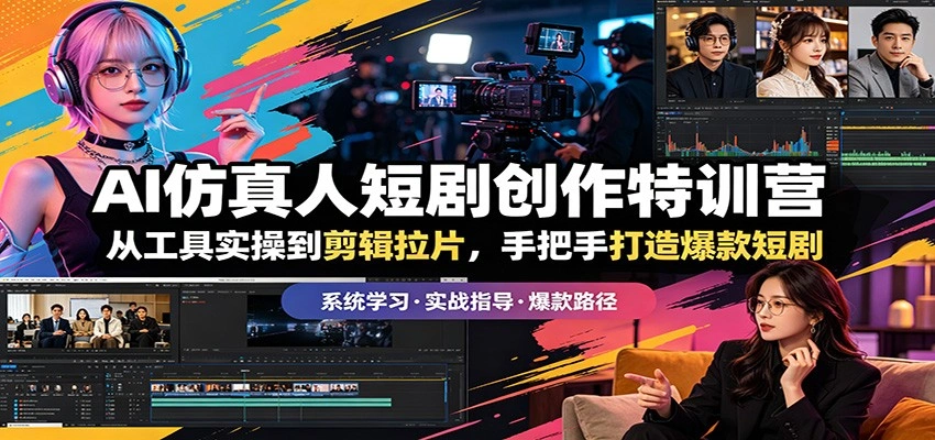 AI仿真人短剧创作特训营：从工具实操到剪辑拉片，手把手打造爆款短剧-科技美南博客