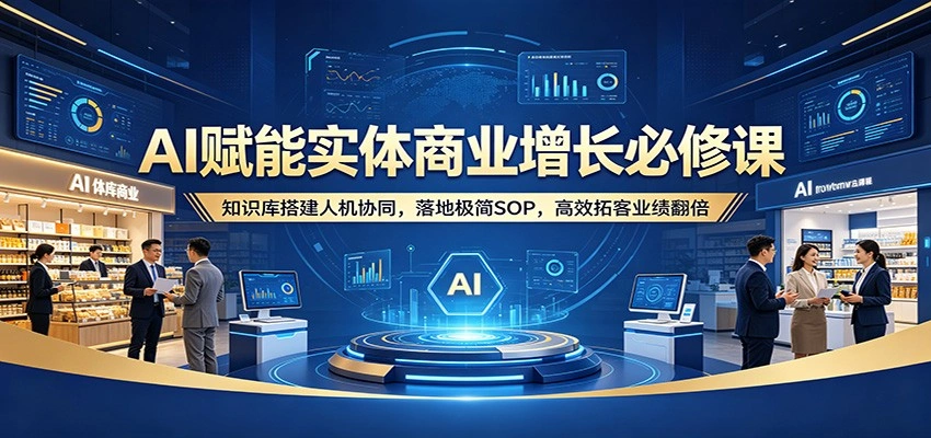 AI赋能实体商业增长必修课：知识库搭建人机协同，落地极简SOP，高效拓客业绩翻倍-科技美南博客