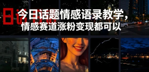 今日话题情感语录教学，情感赛道涨粉变现都可以-科技美南博客