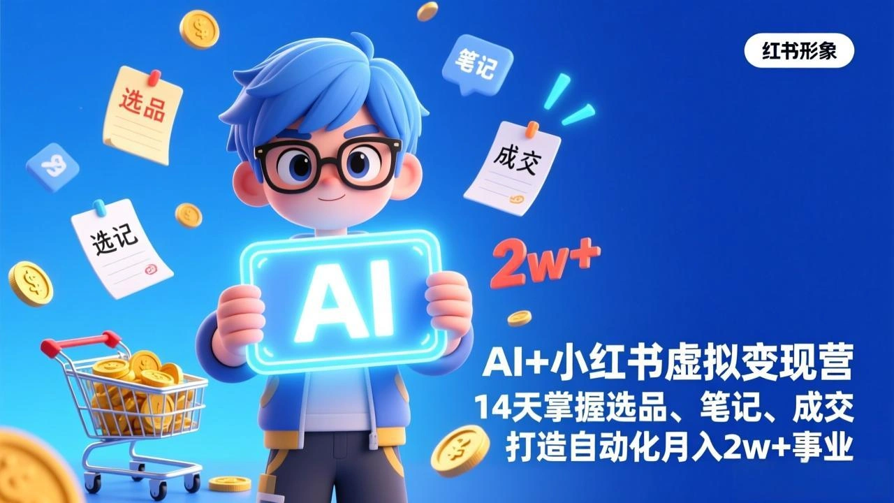 AI+小红书虚拟变现营(完结-科技美南博客