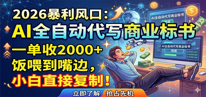 AI全自动代写商业标书，一单收2000+，饭喂到嘴边，小白直接复制-科技美南博客