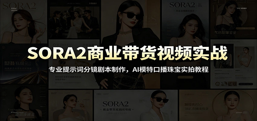 SORA2商业带货视频实战：专业提示词分镜剧本制作，AI模特口播珠宝实拍教程-科技美南博客
