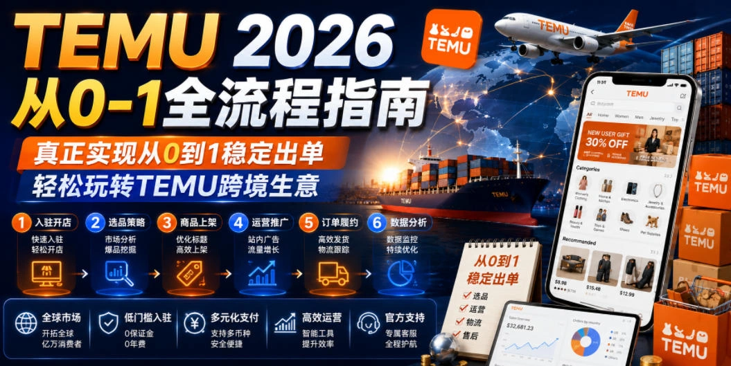 TEMU 2026从0-1全流程指南，真正实现从0到1稳定出单，轻松玩转TEMU跨境生意-科技美南博客