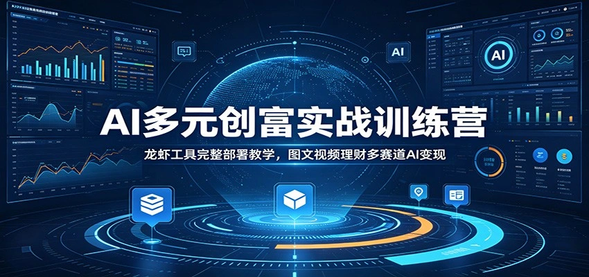 AI多元创富实战训练营：龙虾工具完整部署教学，图文视频理财多赛道AI变现-科技美南博客