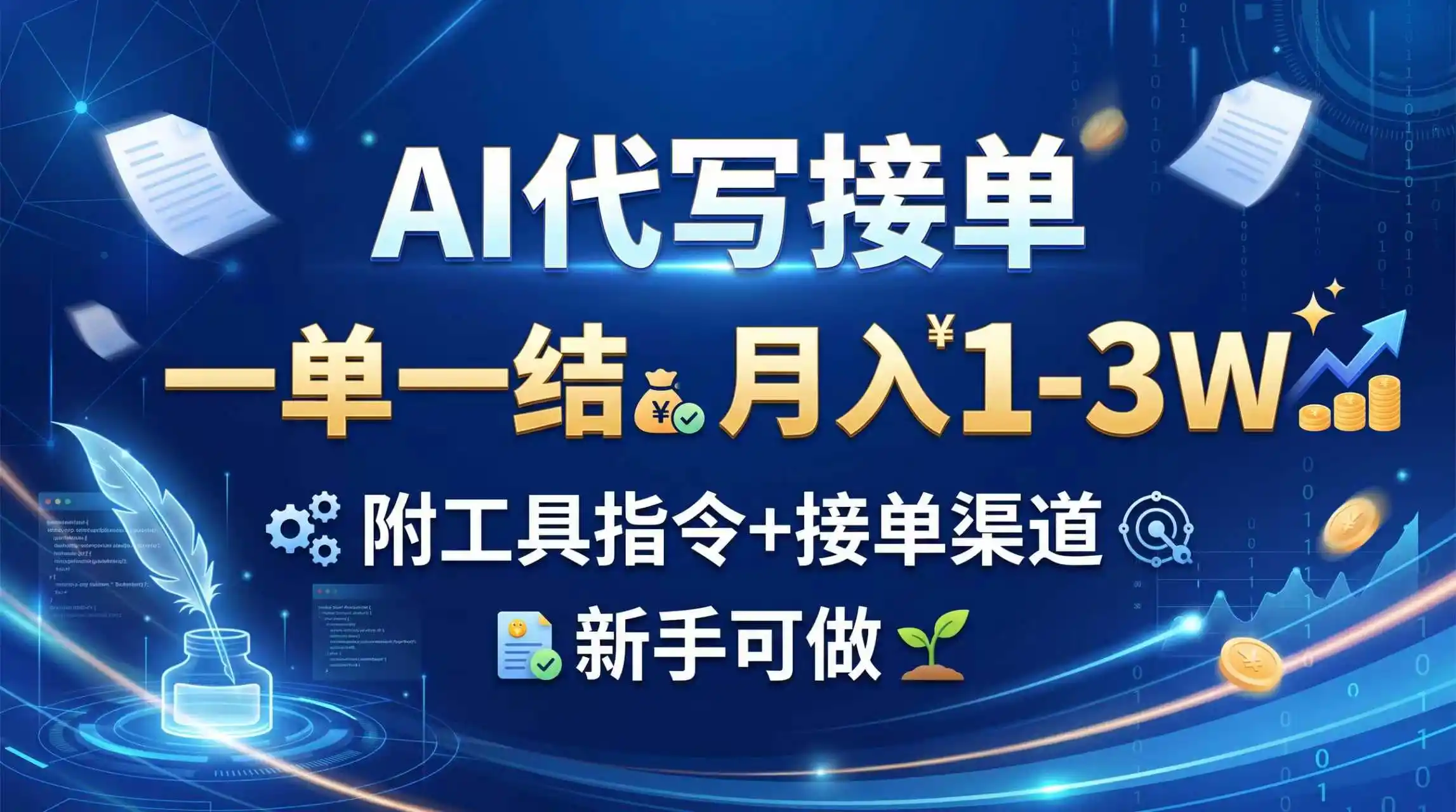 AI代写接单，一单一结，月入1-3W，附工具指令+接单渠道，新手可做-科技美南博客