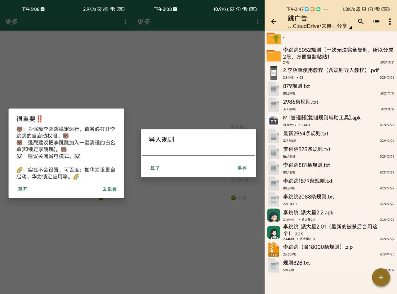 李跳跳最新版 跳广告神器+规则-科技美南博客
