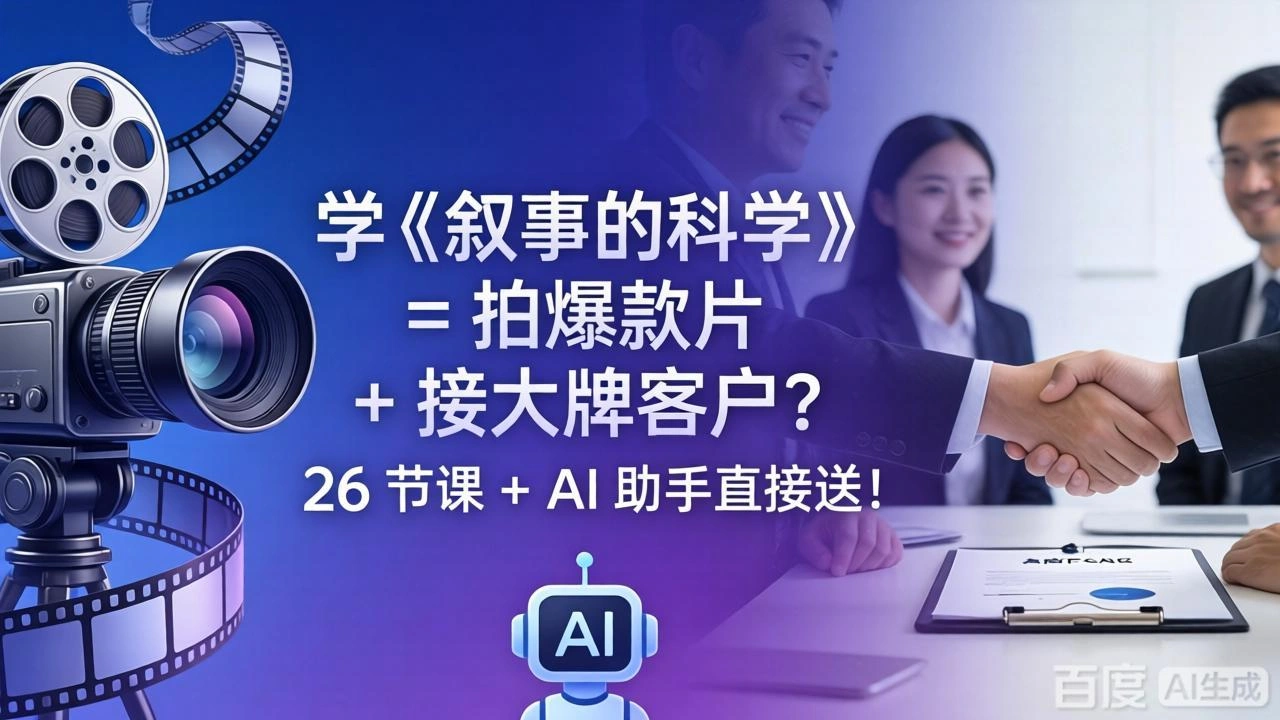 学《叙事的科学》= 拍爆款片 + 接大牌客户？26 节课 + AI 助手直接送！-科技美南博客