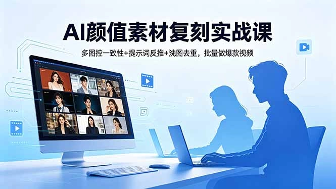 AI颜值素材复刻实战课，多图控一致性+提示词反推+洗图去重，批量做爆款视频-科技美南博客
