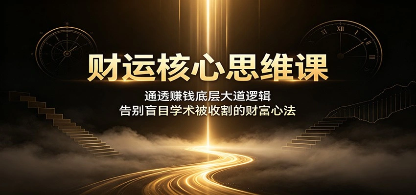 财运核心思维课：通透赚钱底层大道逻辑，告别盲目学术被收割的财富心法-科技美南博客