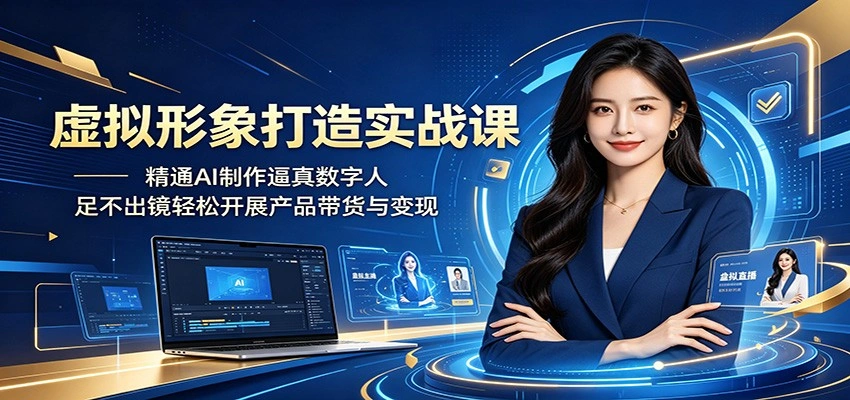 虚拟形象打造实战课：精通AI制作逼真数字人，足不出镜轻松开展产品带货与变现-科技美南博客