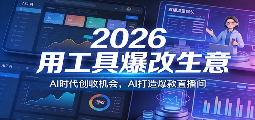 2026用工具爆改生意，AI时代创收机会，AI打造爆款直播间-科技美南博客