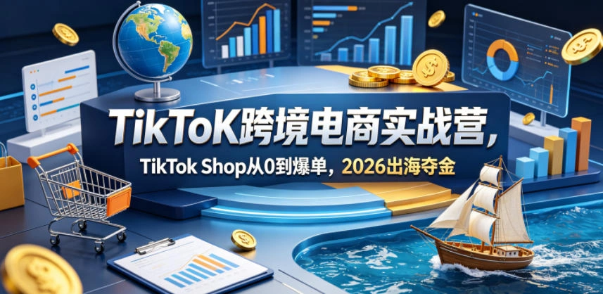 TikToK跨境电商实战营，TikTok Shop从0到爆单，2026出海夺金-科技美南博客