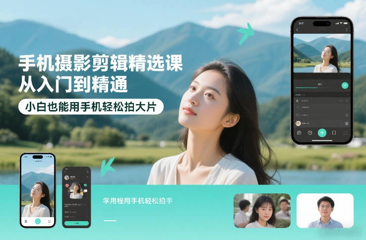 手机摄影剪辑精选课，从入门到精通，小白也能用手机轻松拍大片-科技美南博客