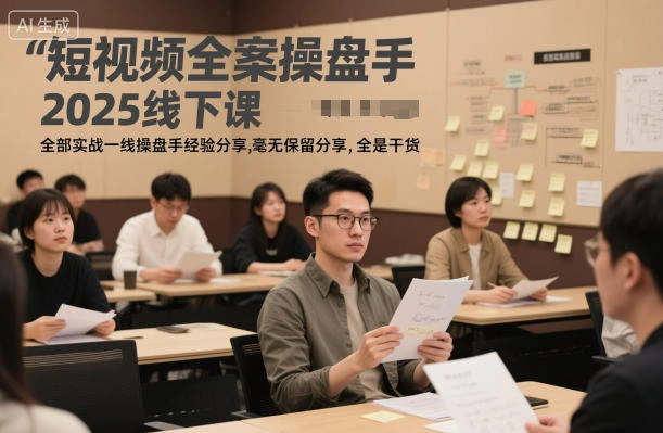 短视频全案操盘手2025线下课，全部实战一线操盘手经验分享，毫无保留分享，全是干货-科技美南博客
