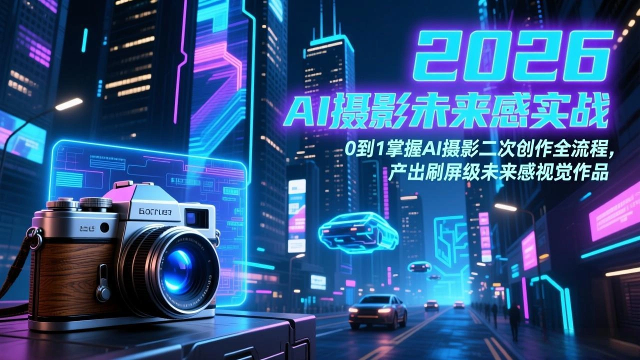 2026 AI摄影未来感实战：0到1掌握AI摄影二次创作全流程，产出刷屏级未来感视觉作品-科技美南博客
