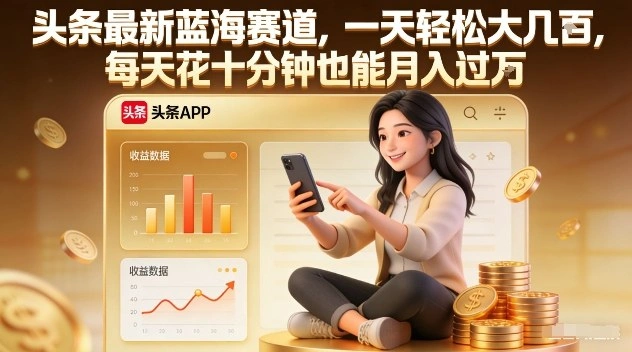 头条最新蓝海赛道，一天轻松大几张，每天花十分钟也能月入过1W【揭秘】-科技美南博客
