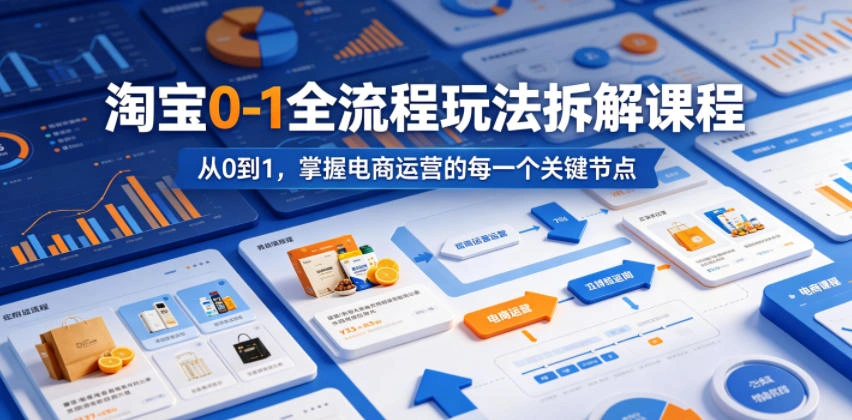 淘宝0-1全流程玩法拆解课程，从0到1，掌握电商运营的每一个关键节点-科技美南博客