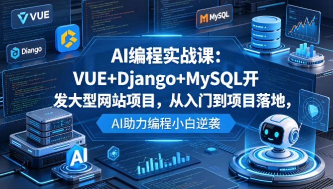 AI编程实战课：VUE+Django+MySQL开发大型网站项目，从入门到项目落地，AI助力编程小白逆袭-科技美南博客