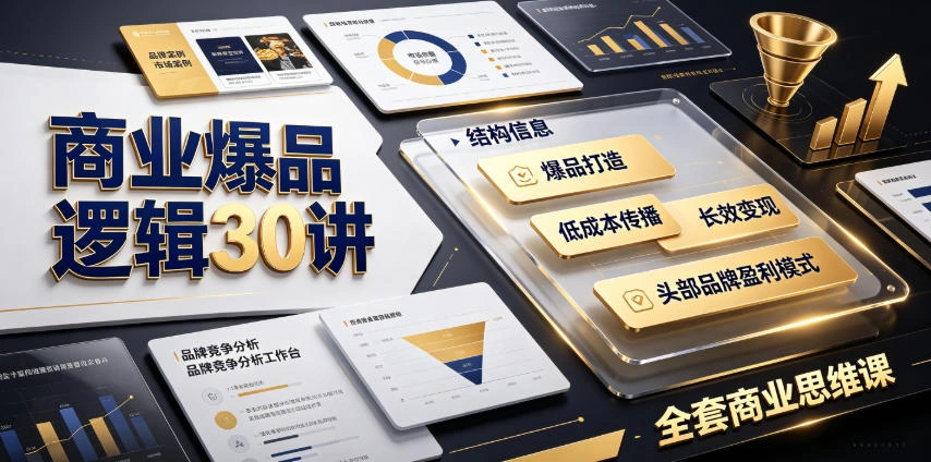 商业爆品逻辑30讲|拆解各行各业头部品牌盈利模式,吃透爆品打造、低成本传播、长效变现全套商业思维课