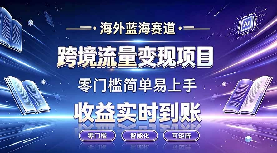 海外蓝海赛道 跨境流量变现项目 收益实时到账 零门槛简单易上手-科技美南博客