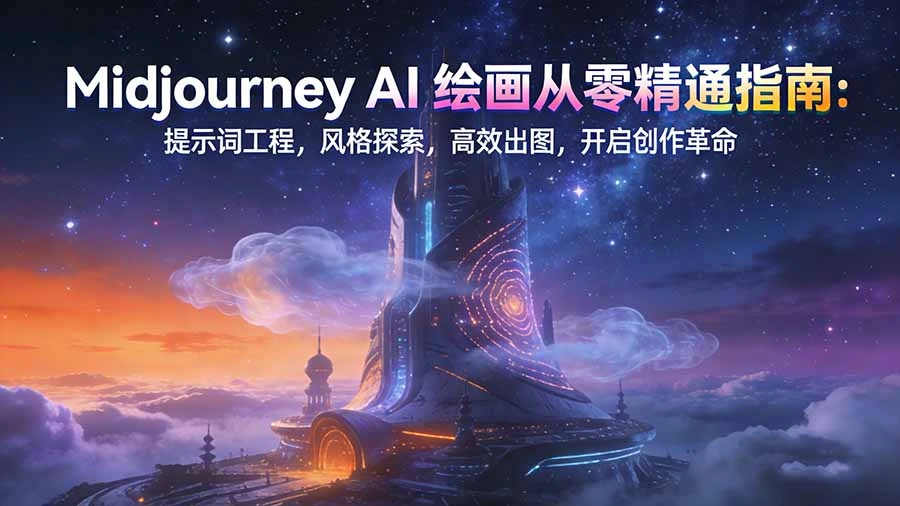 Midjourney AI绘画从零精通指南：提示词工程，风格探索，高效出图，开启创作革命-科技美南博客