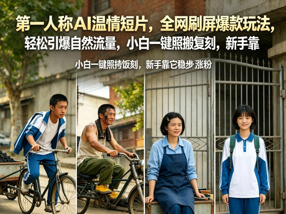 第一人称AI温情短片，全网刷屏爆款玩法，轻松引爆自然流量，小白一键照搬复刻，新手靠它稳步涨粉-科技美南博客