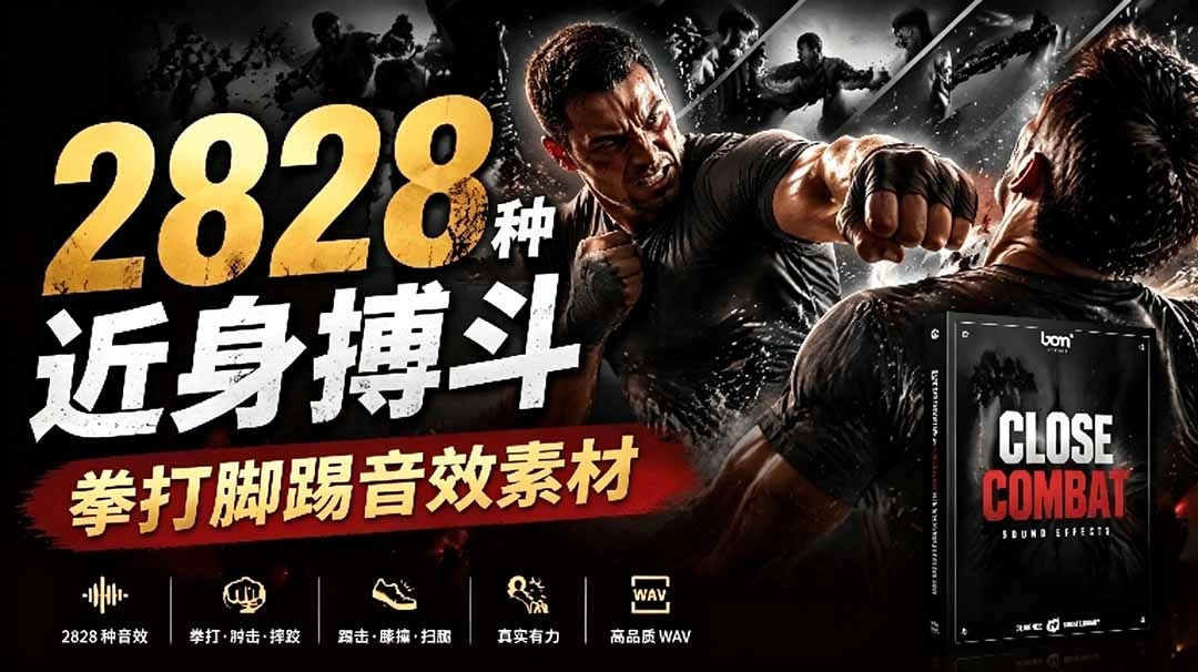 宝藏级别音效！2828种近身搏斗拳打脚踢音效素材，全部中文分类，免解压使用 Close Combat-科技美南博客