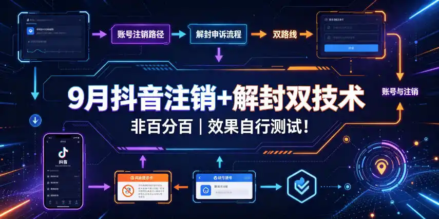 9月抖音注销+解封双技术,非百分百,效果自行测试!-科技美南博客