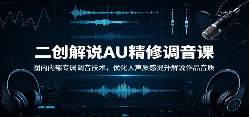 二创解说AU精修调音课：圈内内部专属调音技术，优化人声质感提升解说作品音质-科技美南博客