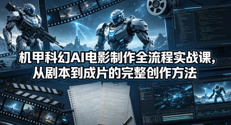 机甲科幻AI电影制作全流程实战课，从剧本到成片的完整创作方法-科技美南博客