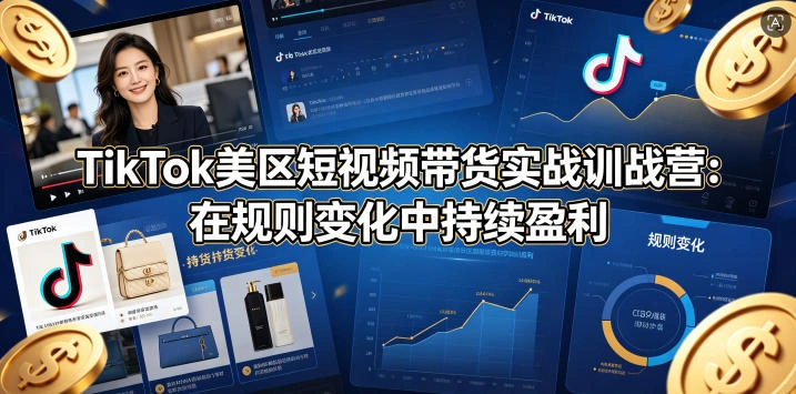 TikTok美区短视频带货实战训战营：在规则变化中持续盈利-科技美南博客