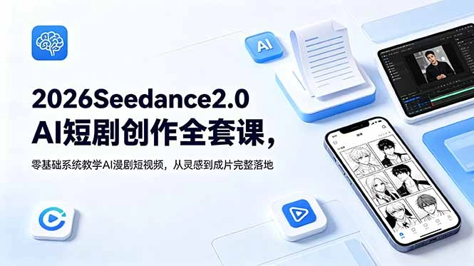 2026Seedance2.0AI短剧创作全套课，零基础系统教学AI漫剧短视频，从灵感到成片完整落地-科技美南博客