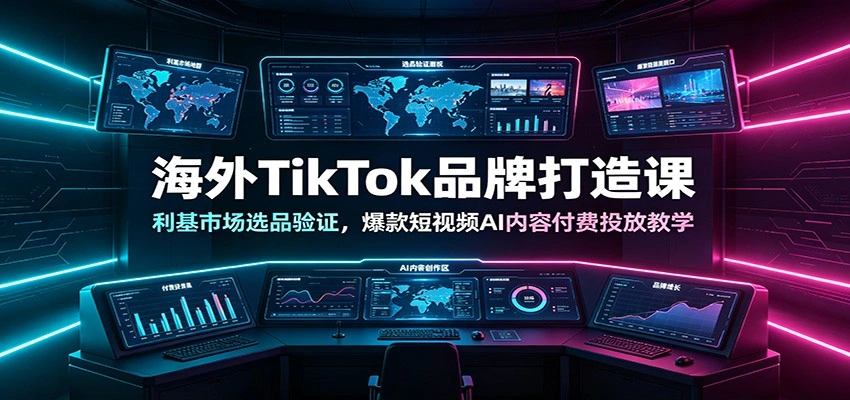 海外TikTok品牌打造课：利基市场选品验证，爆款短视频AI内容付费投放教学-科技美南博客
