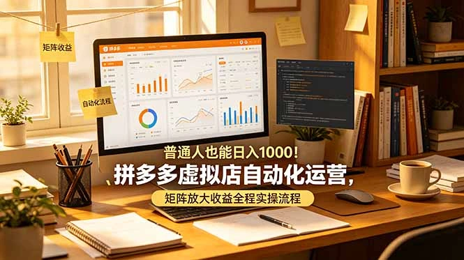 普通人也能日入 1000！拼多多虚拟店自动化运营，矩阵放大收益全程实操流程-科技美南博客