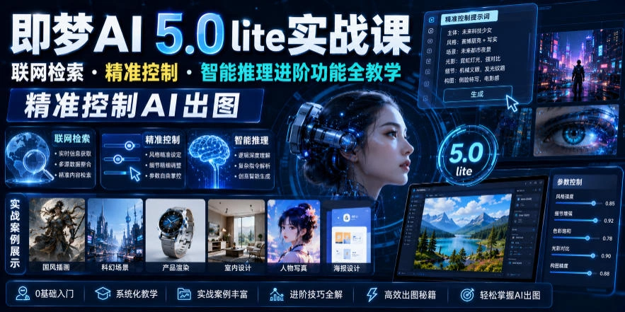 即梦AI 5.0 lite实战课，联网检索・精准控制・智能推理进阶功能全教学，精准控制AI出图-科技美南博客
