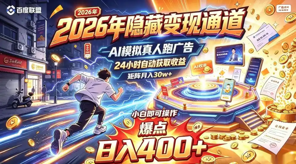 2026年别死磕自媒体，隐藏变现通道，AI模拟真人自动跑广告，小白即可操作，日入400+，矩阵月入可达到30w+【揭秘】-科技美南博客