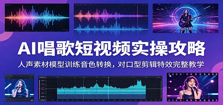 AI唱歌短视频实操攻略：人声素材模型训练音色转换，对口型剪辑特效完整教学-科技美南博客