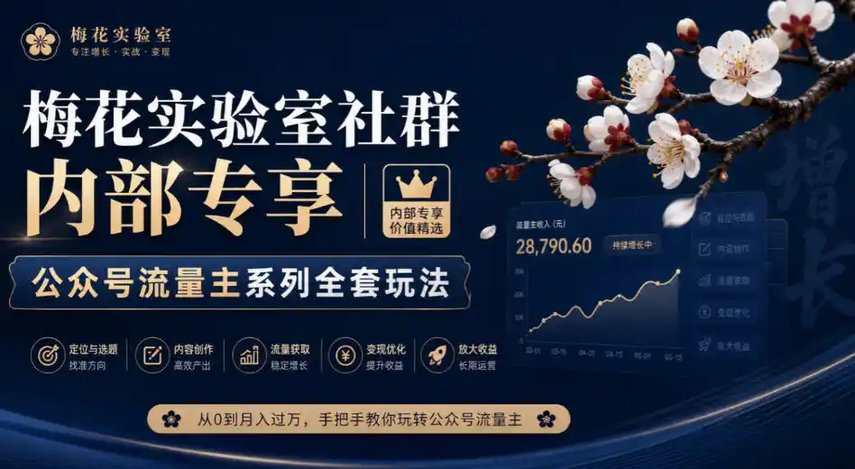 梅花实验室社群内部专享-公众号流量主系列全套玩法-科技美南博客