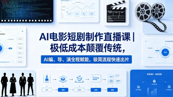 AI电影短剧制作直播课｜极低成本颠覆传统，AI编、导、演全程赋能，极简流程快速出片-科技美南博客