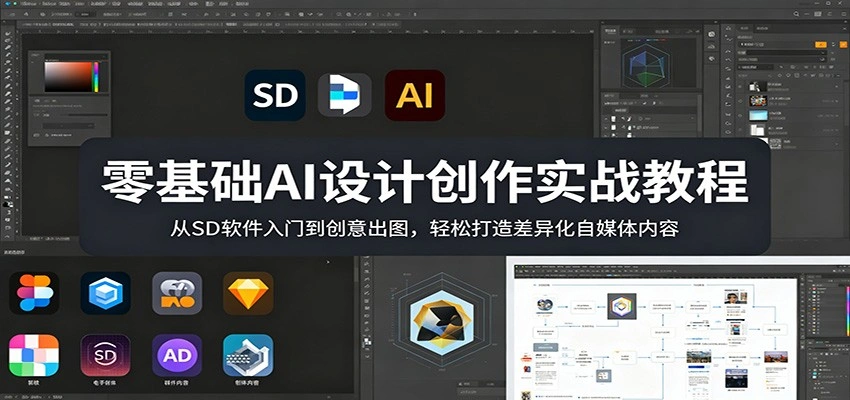 零基础AI设计创作实战教程：从SD软件入门到创意出图，轻松打造差异化自媒体内容-科技美南博客