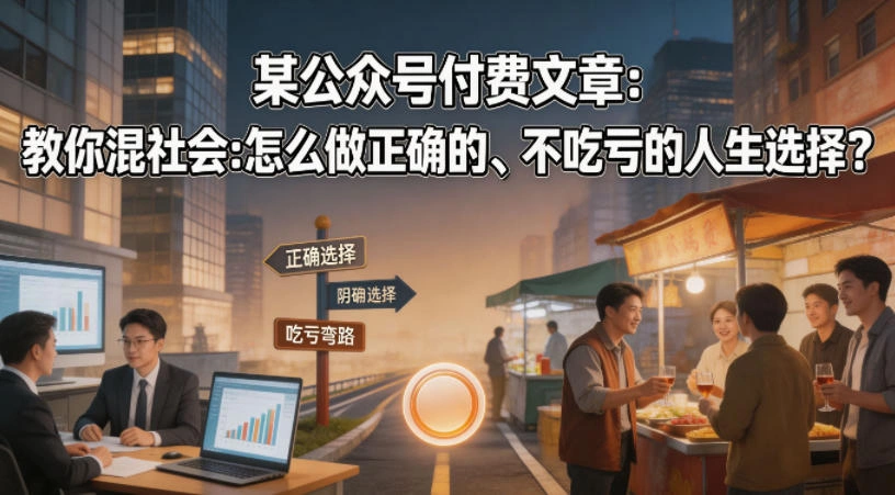 某公众号付费文章：教你混社会：怎么做正确的、不吃亏的人生选择？-科技美南博客