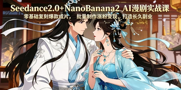 Seedance2.0+NanoBanana2 AI漫剧实战课，零基础复刻爆款成片涨粉变现，打造长久副业收益-科技美南博客