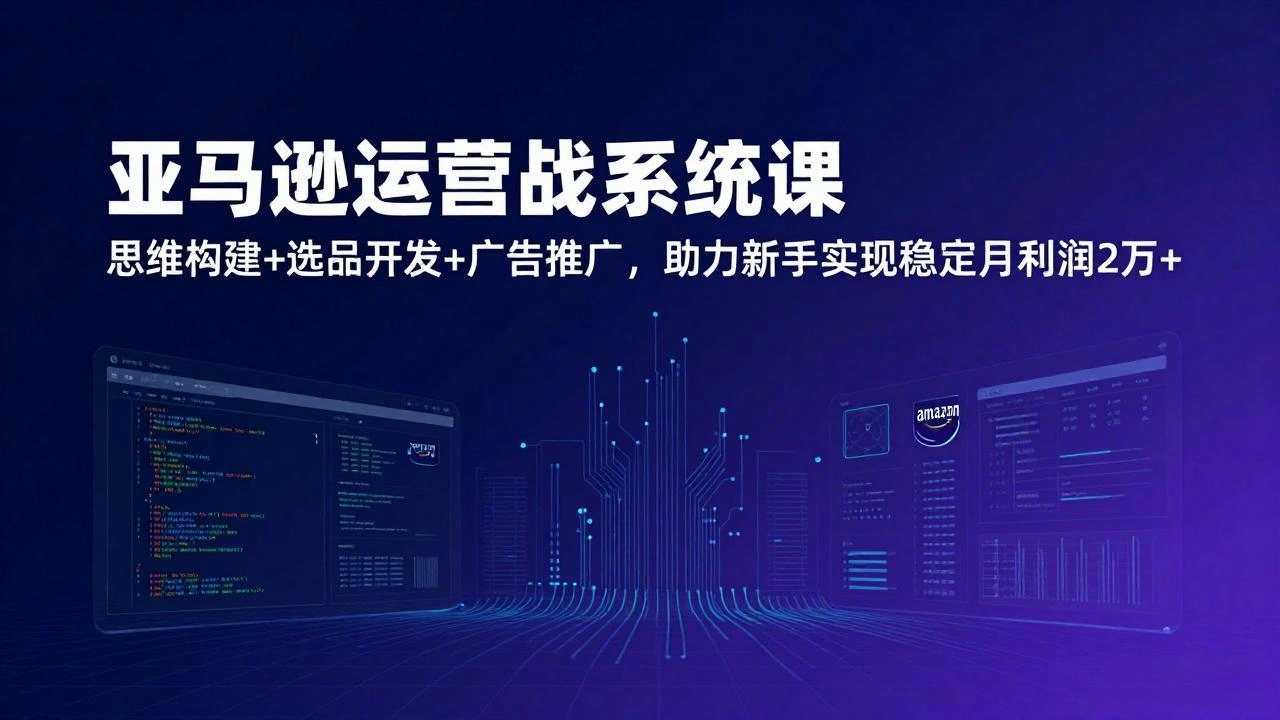 亚马逊运营实战系统课，思维构建+选品开发+广告推广，助力新手实现稳定月利润2万+(更新-科技美南博客
