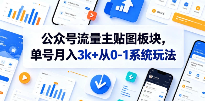 公众号流量主贴图板块，单号月入3k+从0-1系统玩法-科技美南博客