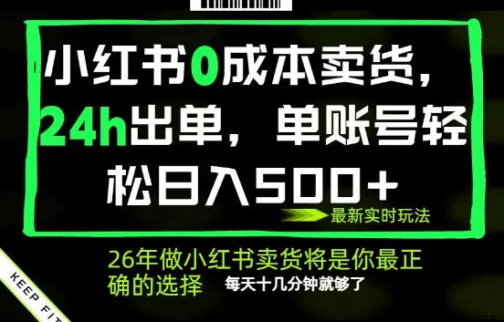 小红书0成本AI卖货，24小时出单，全流程托管，保底日入500+，每天十几分钟就够了【揭秘】-科技美南博客