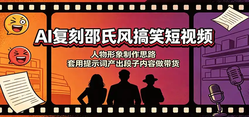 AI复刻邵氏风搞笑短视频：人物形象制作思路，套用提示词产出段子内容做带货-科技美南博客