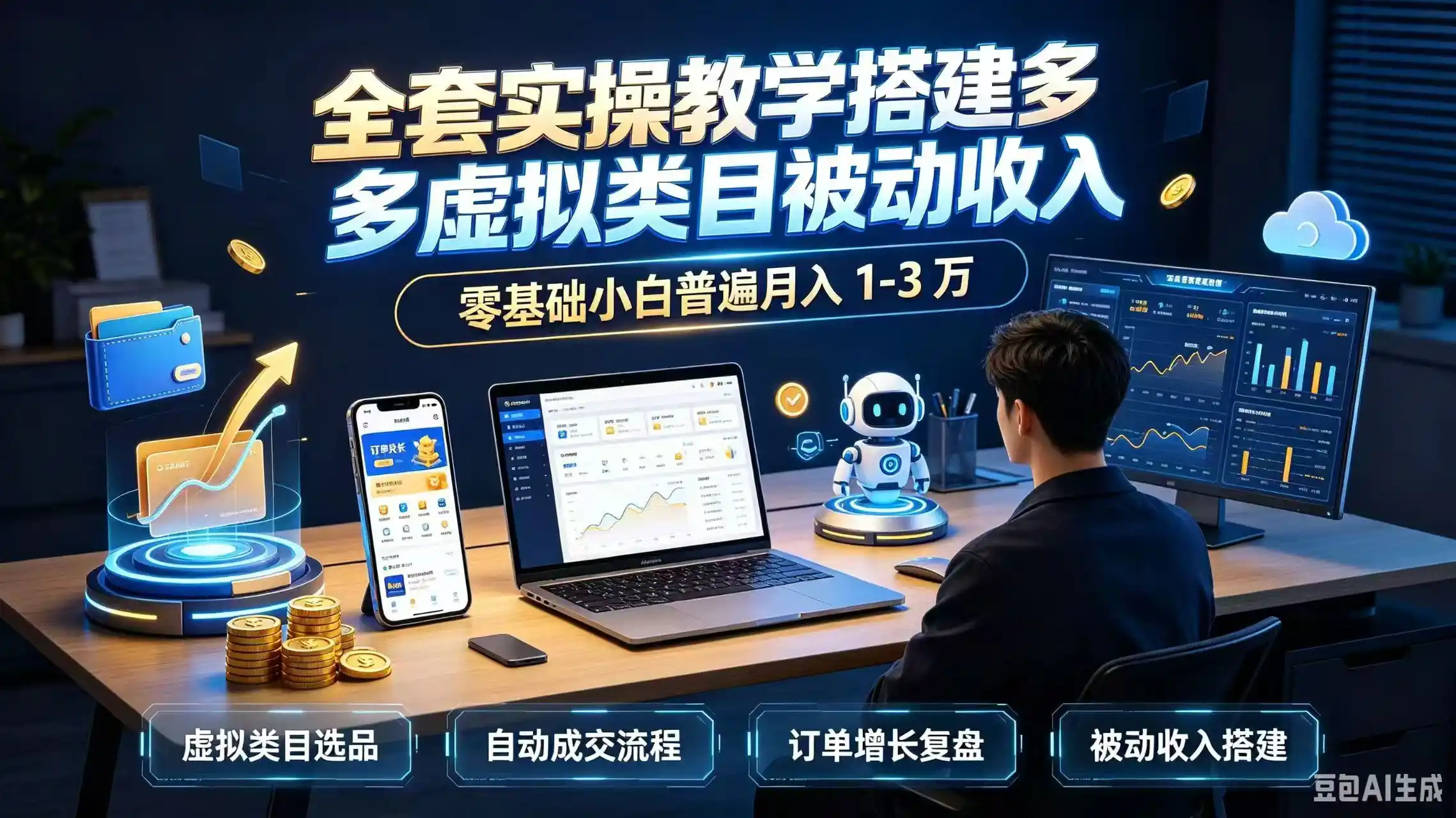 全套实操教学搭建多多虚拟类目被动收入，零基础小白普遍月入 1-3 万-科技美南博客