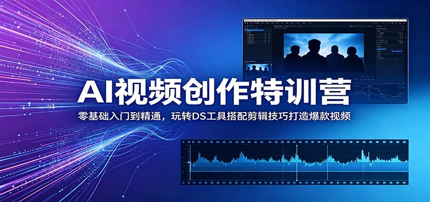 AI视频创作特训营：零基础入门到精通，玩转DS工具搭配剪辑技巧打造爆款视频-科技美南博客